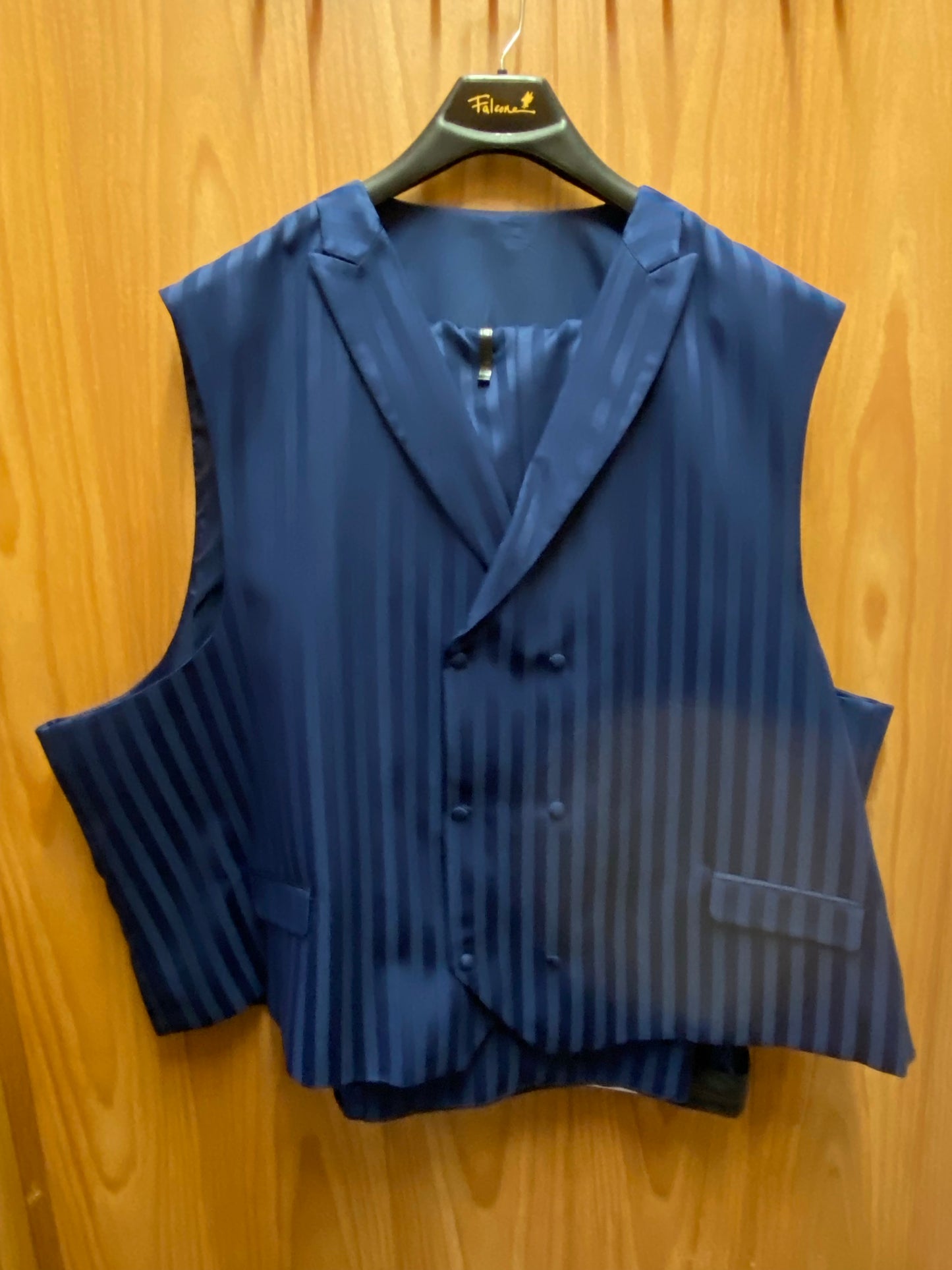 Falcone Blue Shadow Stripe 3-Piece Suit size 68L 380-102 4X MATV