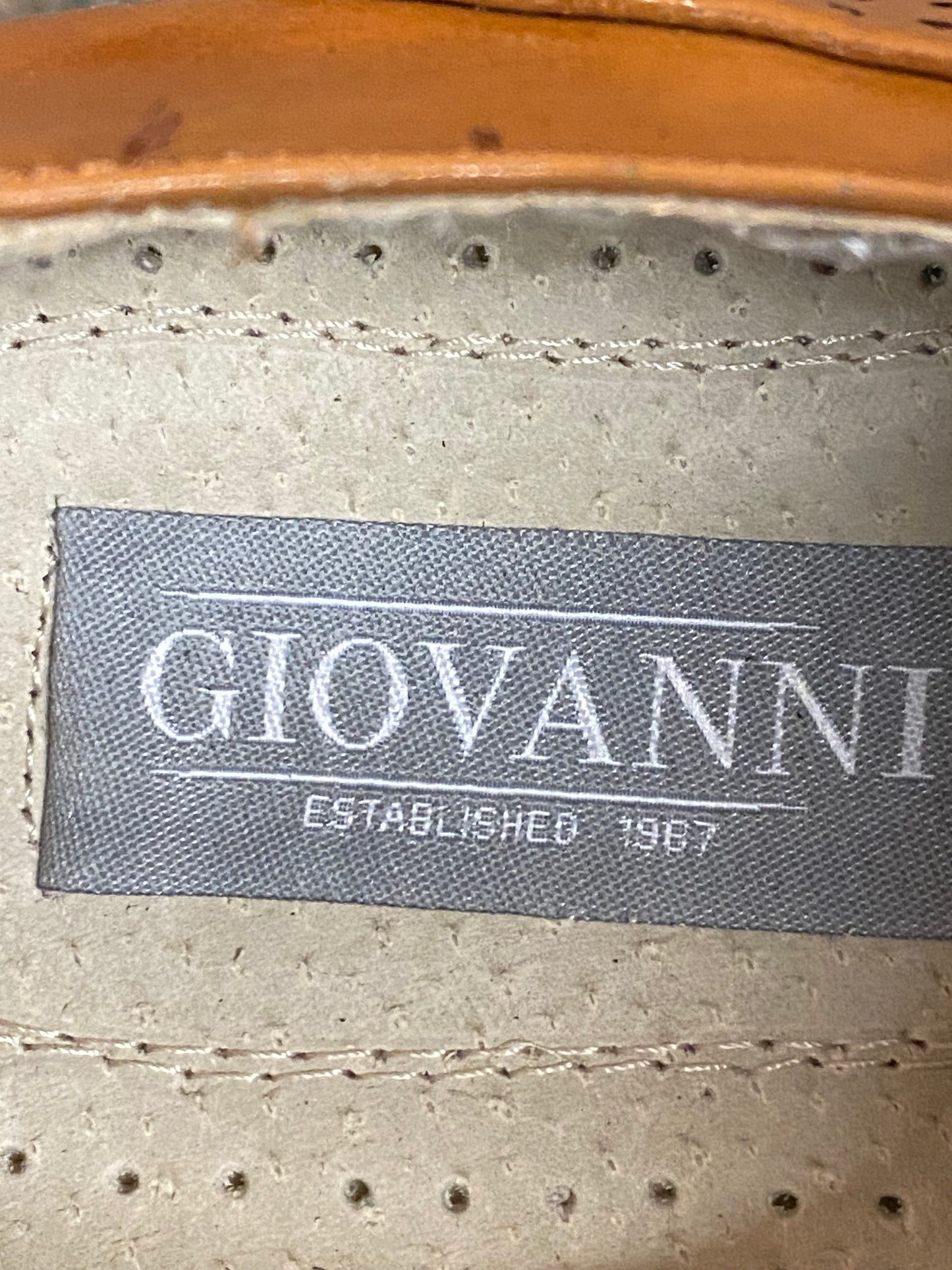 Giovanni Marcello Tan Leather Hand-made Lace-up Dress Shoes