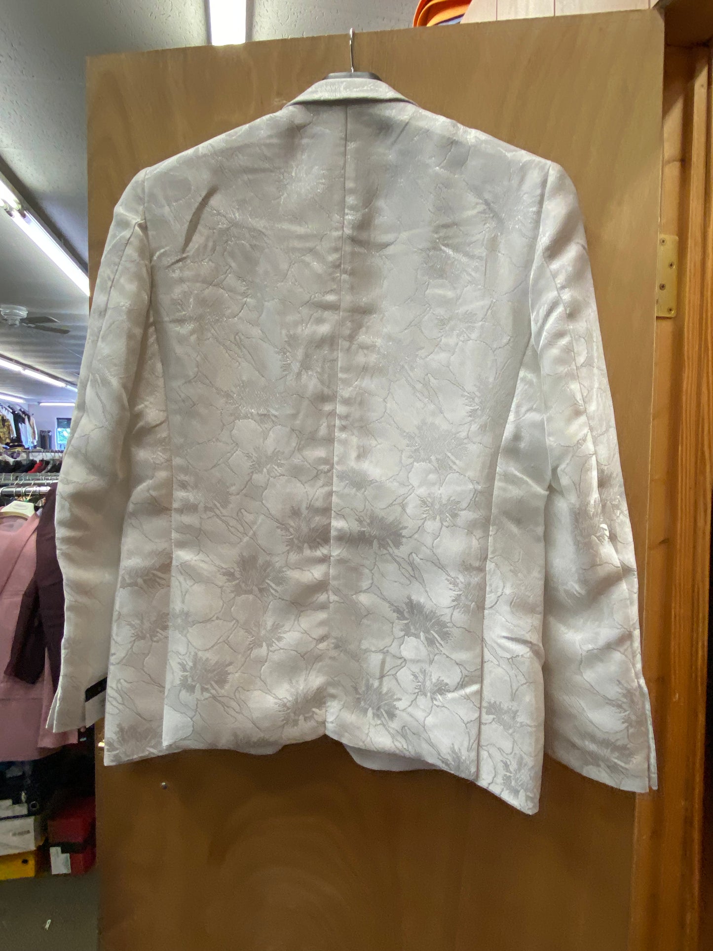 Cielo White Floral Print 1-Button Blazer/Jacket