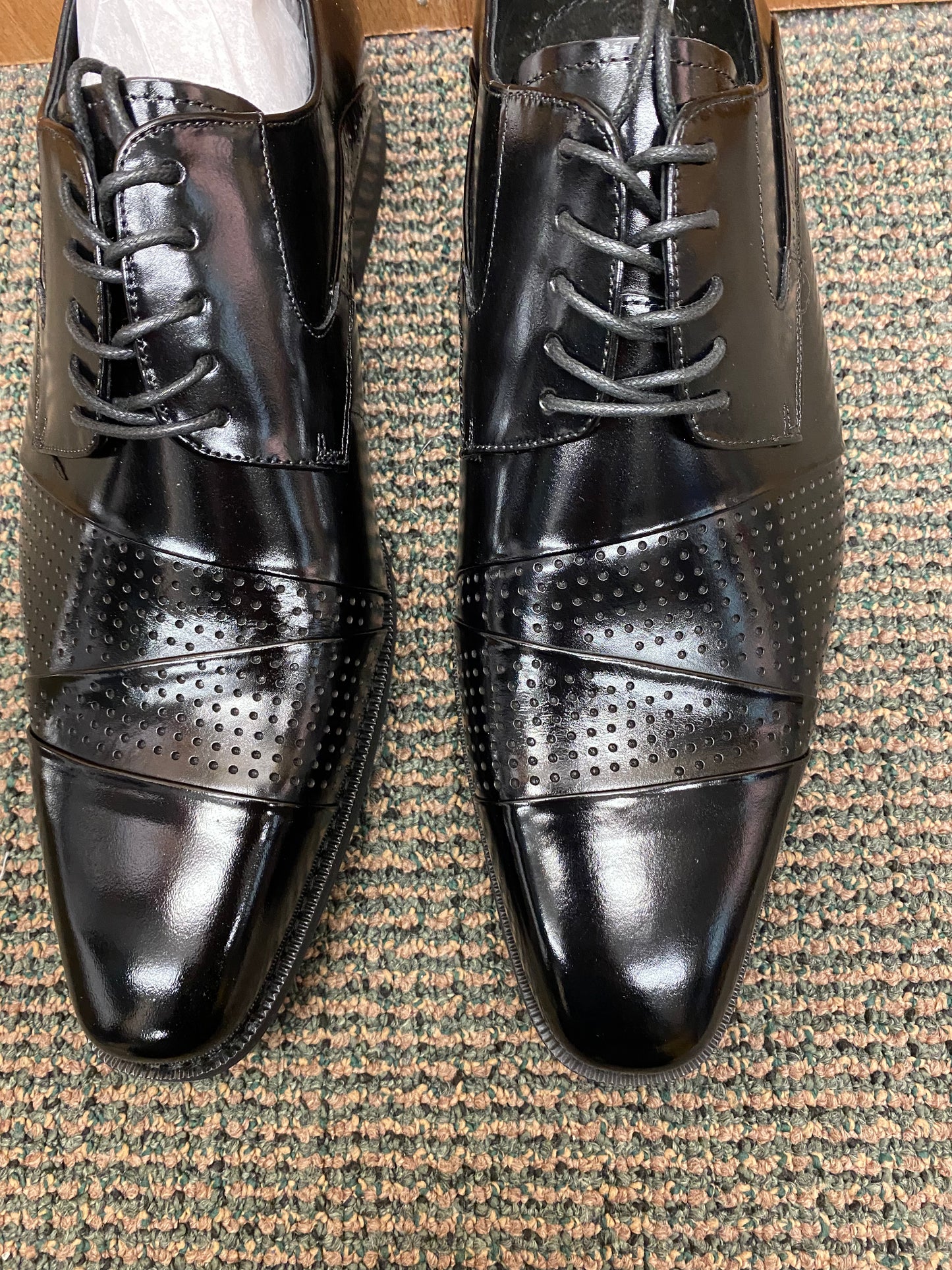 Giovanni Marcello Black Leather Hand-made Lace-up Dress Shoes