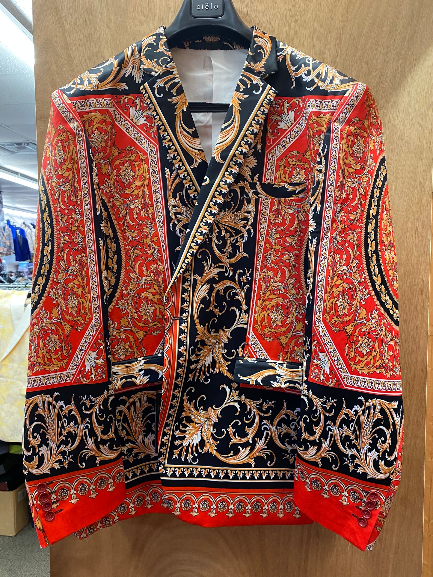 Cielo Red Versace Print Blazer