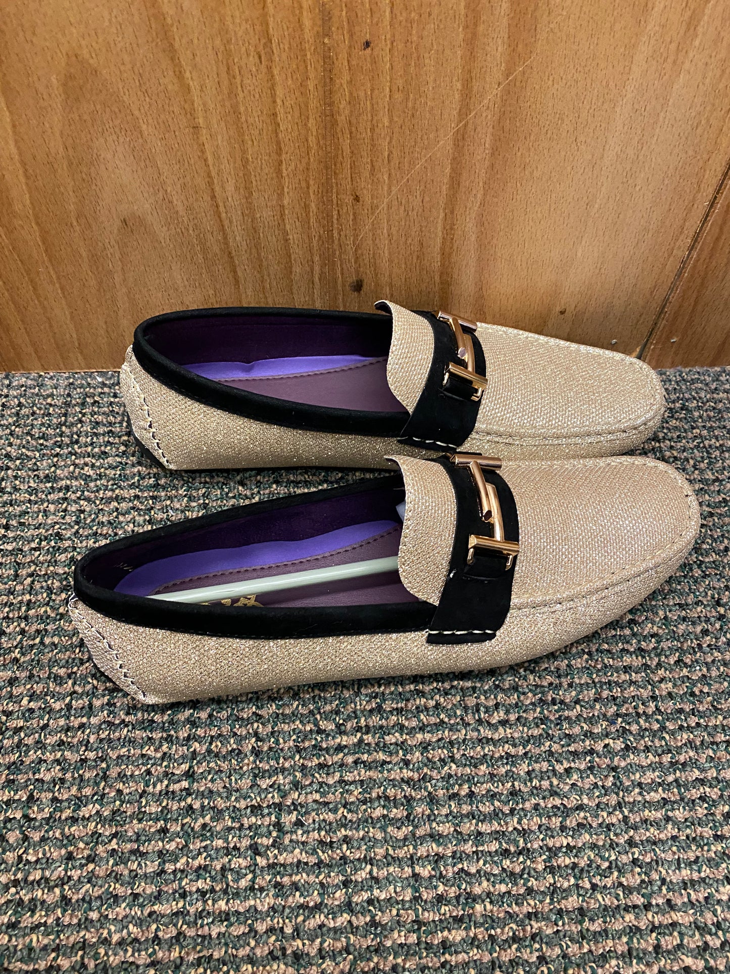 After Midnight Gold/Black Slip-on Dress Shoes Style: 6766 Size 10