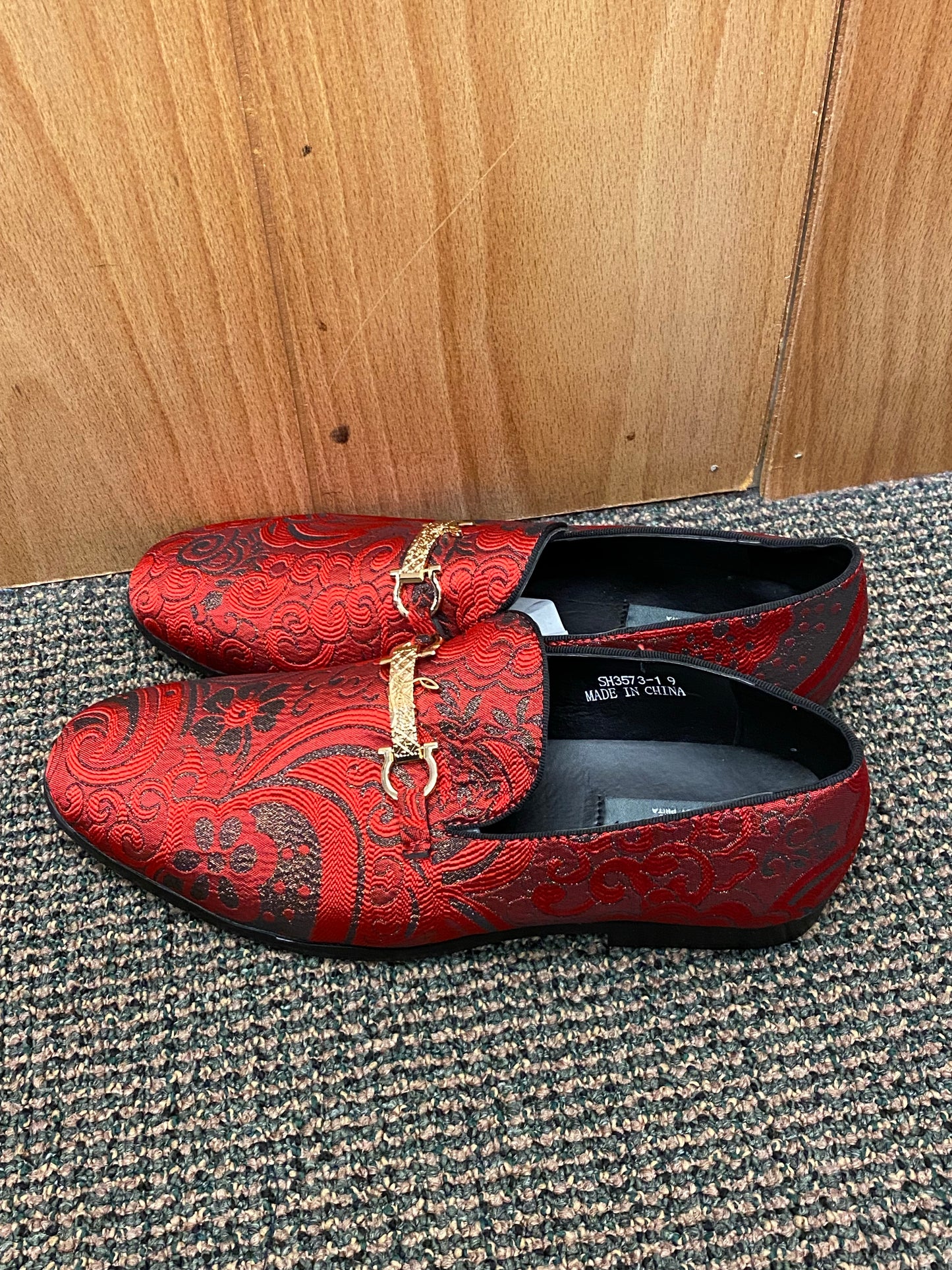 Success Red/Black Smoking Slippers/ Mens Dress Shoes