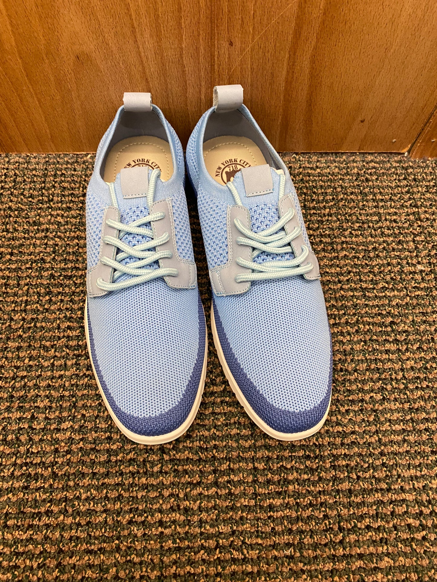 718 Brooklyn New York Mesh Lace-up Light Blue/Blue 2-Tone Casual Men’s Shoe Style: 6967