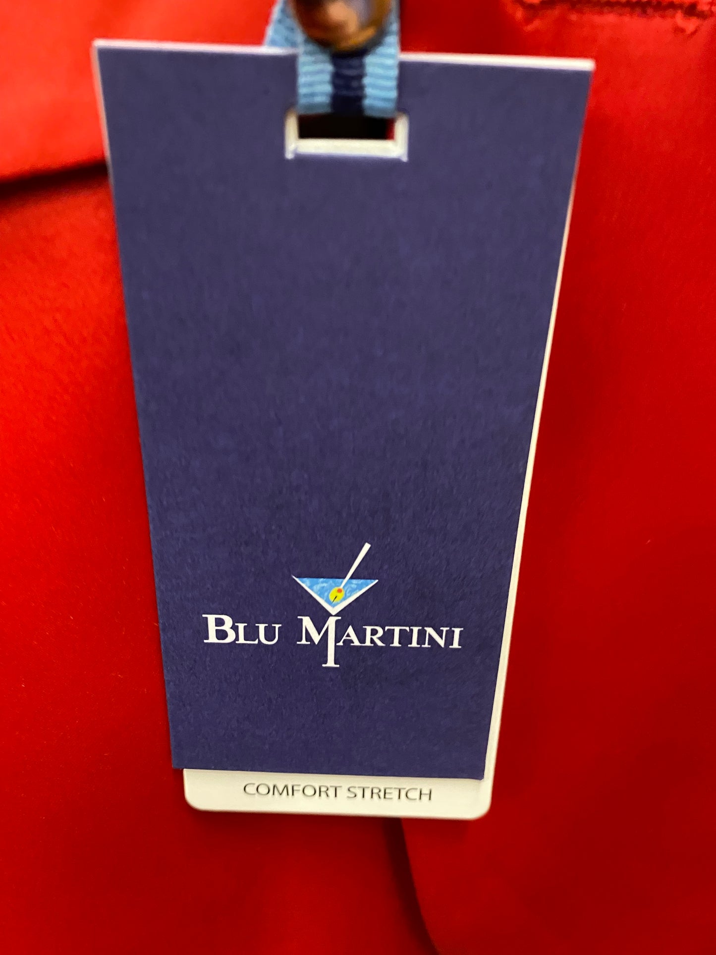 Blu Martini Silky/Shinny Red 2–Piece Slim Fit Suit