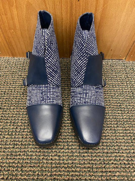 Montique International S-2133 Navy Men’s Double Monk Strap Boots