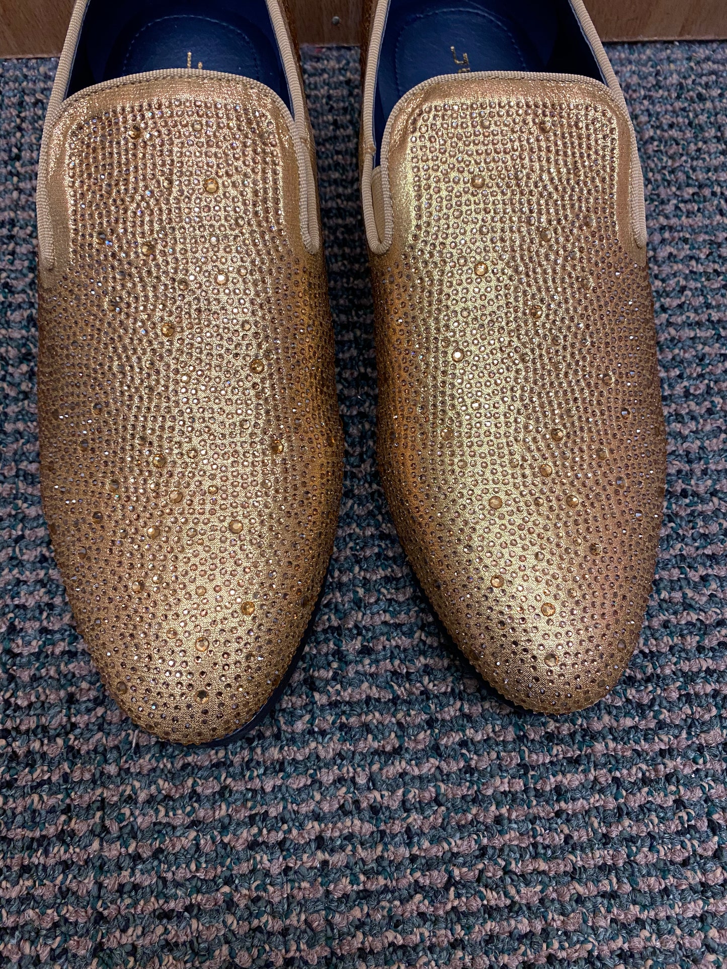 Jump New York Lavish Gold Men’s Smoking slip-on Dress Shoes